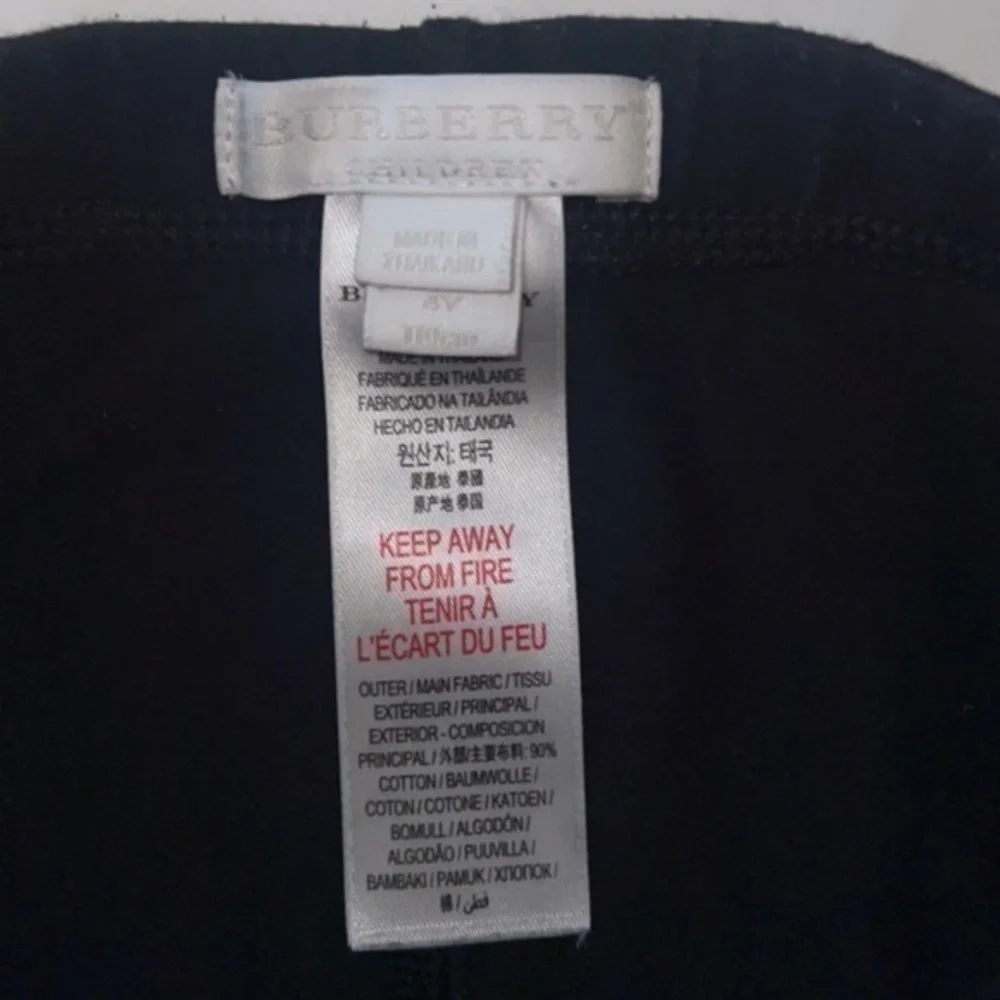 Burberry London Girls Black Logo Stretch Leggings Size‎ 4T